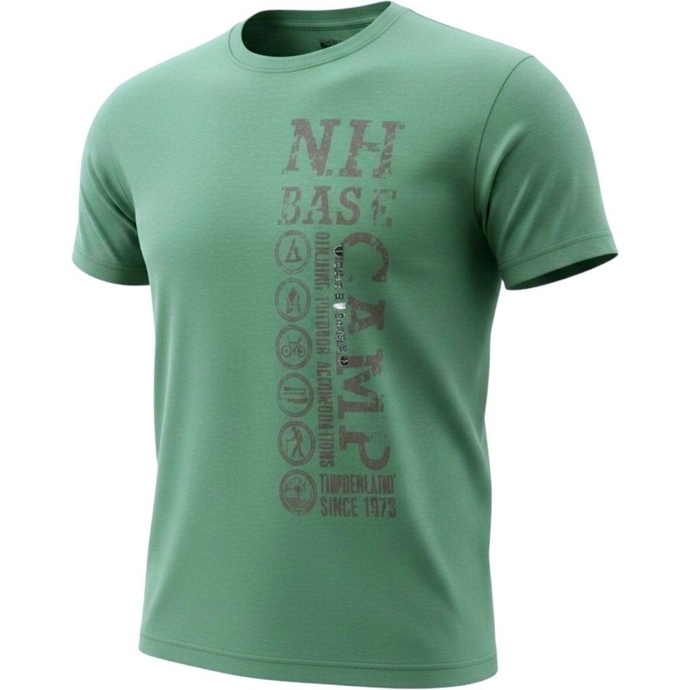 Timberland Short Sleeve T-Shirt Mens Size 2XL Green Graphic Logo Casual Crew NWT